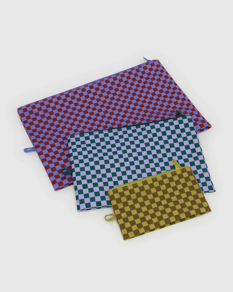 Go Pouch Set in Jewel Checks