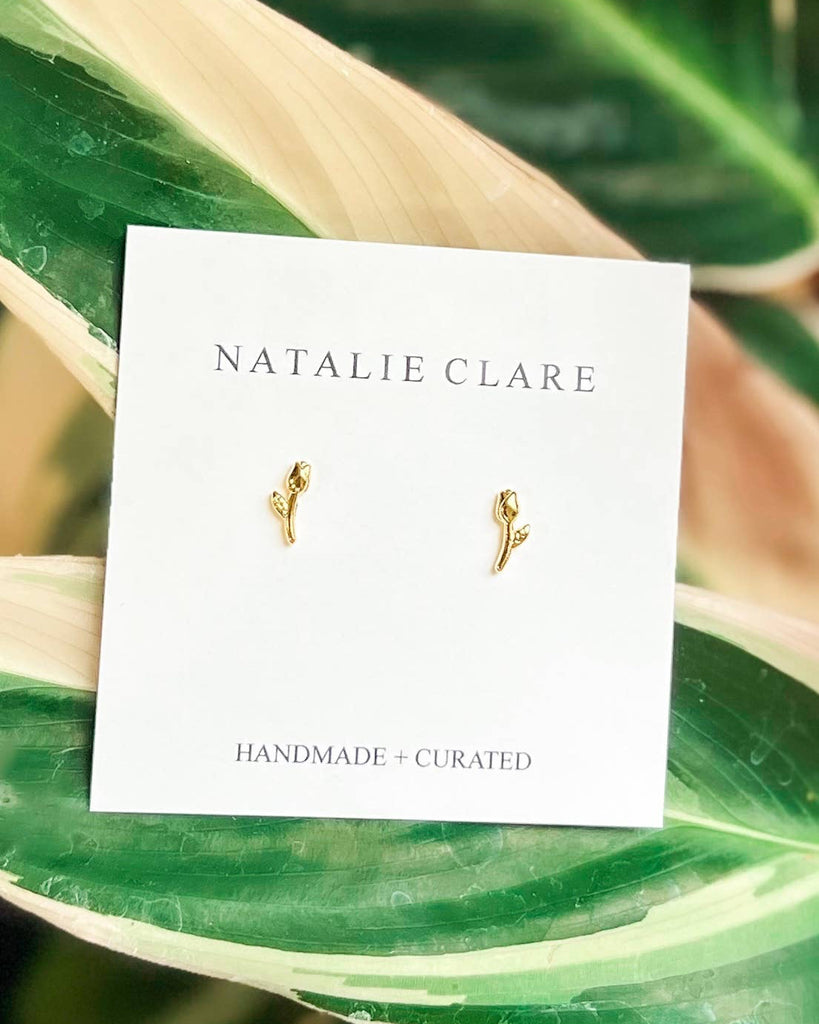 Delicate Rose Stud Earrings