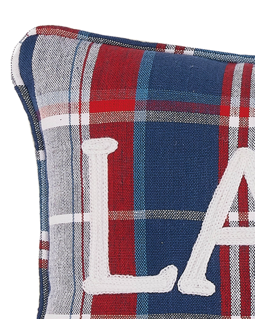Picnic Plaid Lake Embroidered Pillow