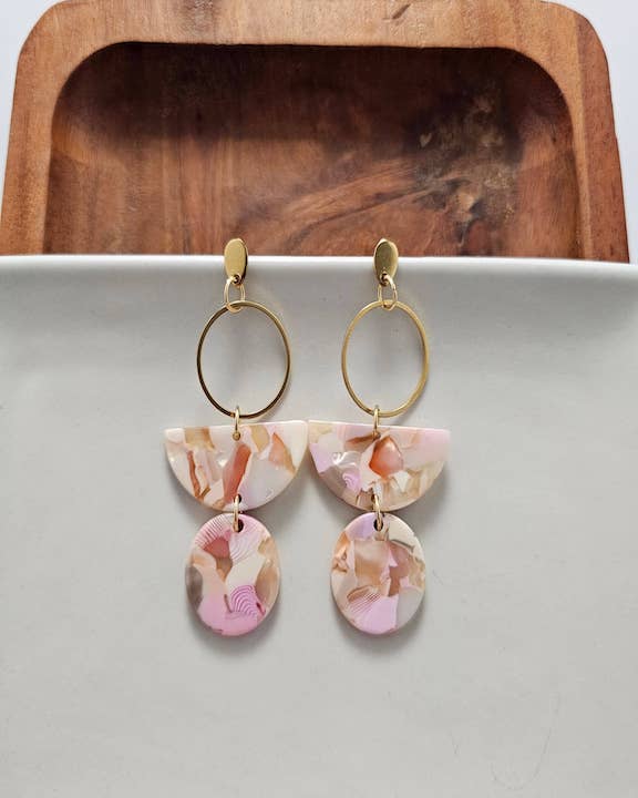 Wren Earrrings in Peachy Pink