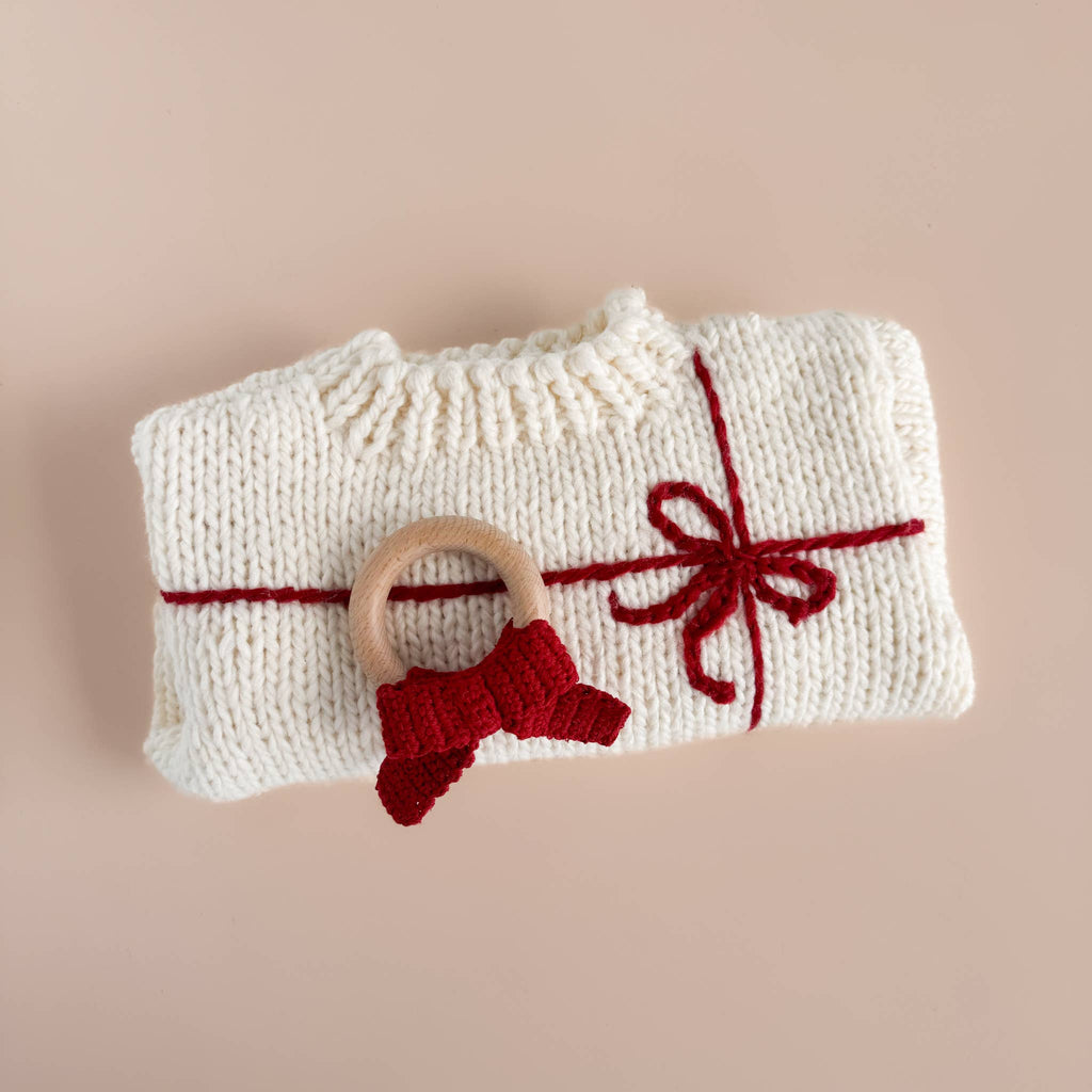 Present Sweater in Cream/Red