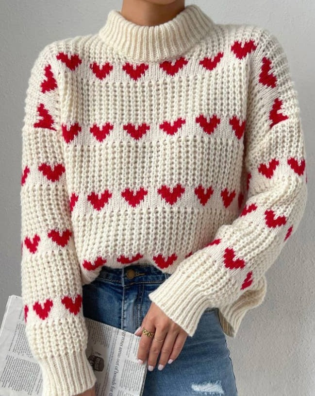 Heart Jacquard Sweater