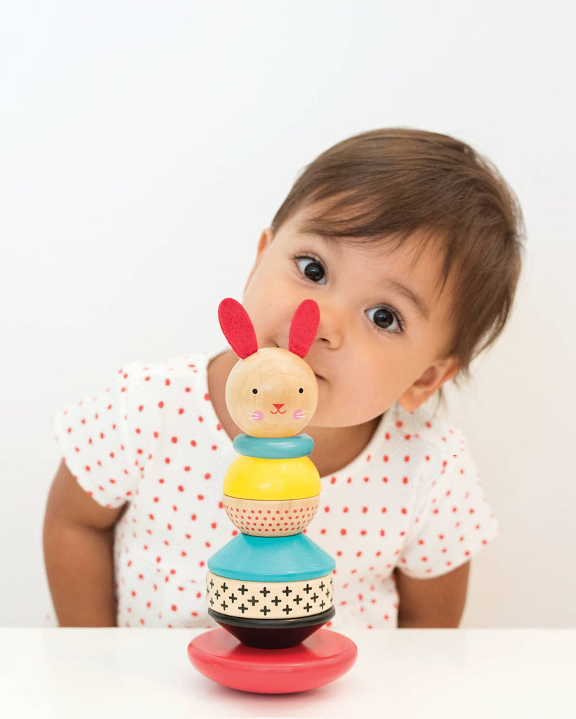 Wooden Rabbit Stacker Toy