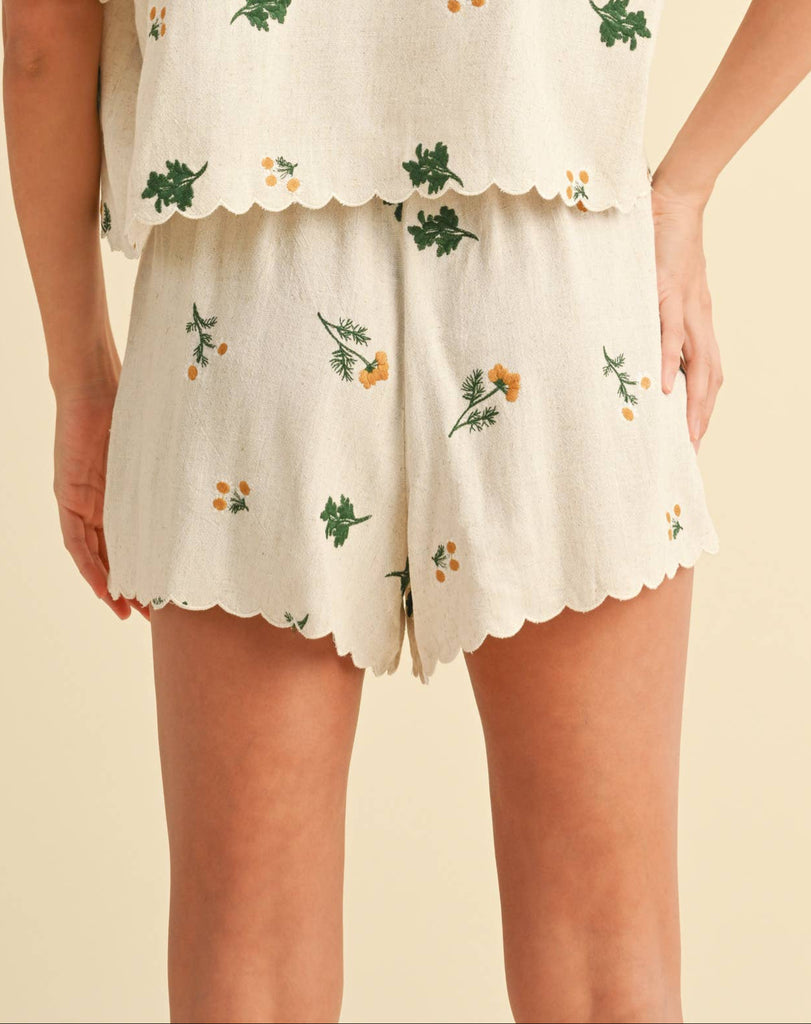 Laura Floral Embroidery Shorts