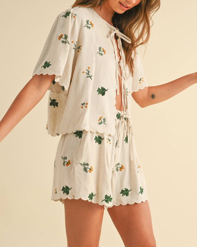 Laura Floral Embroidery Shorts