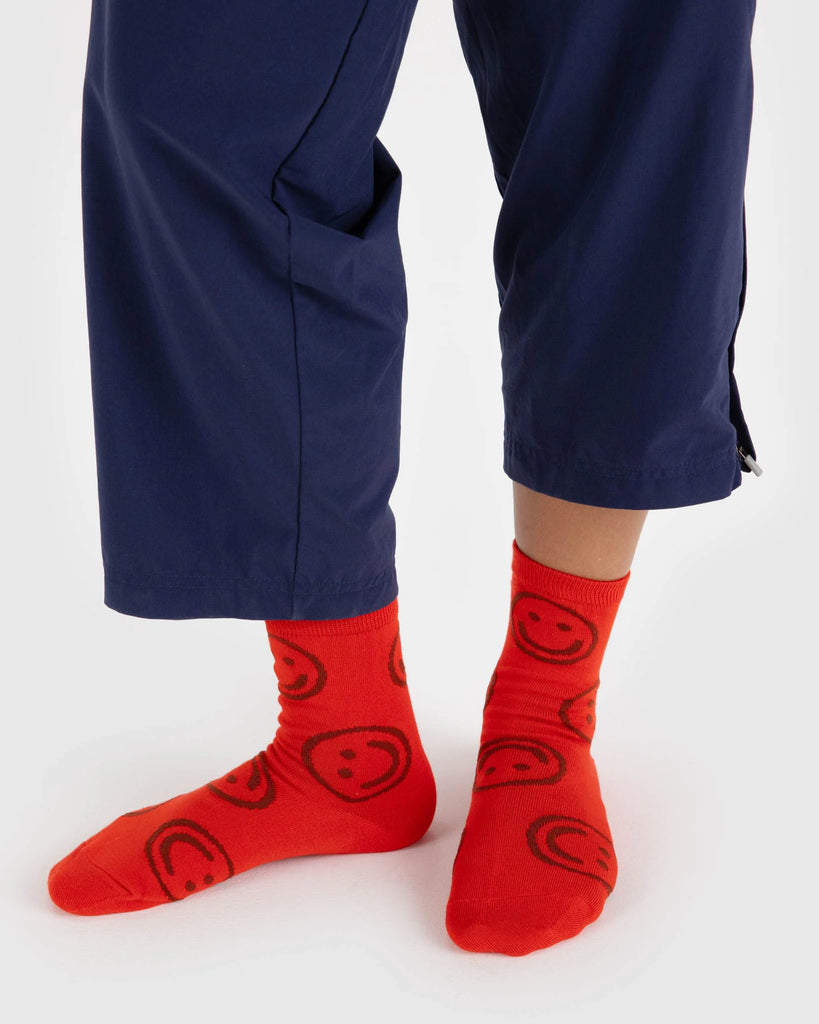 Baggu Crew Sock in Red Happy