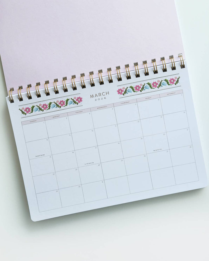 2026 Desktop Planner, Block Print Stripe