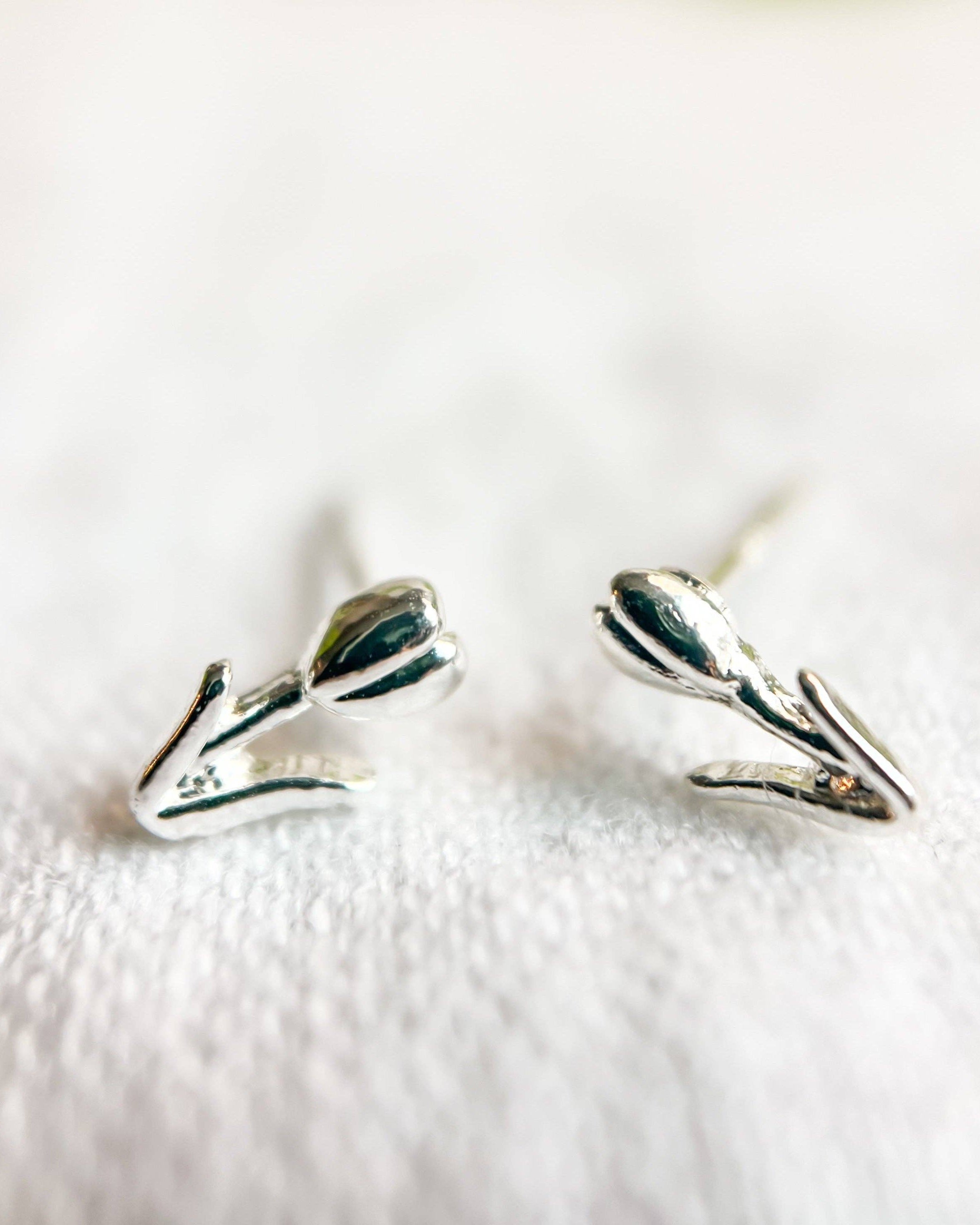Sterling silver tulip studs Sterling silver tulip studs