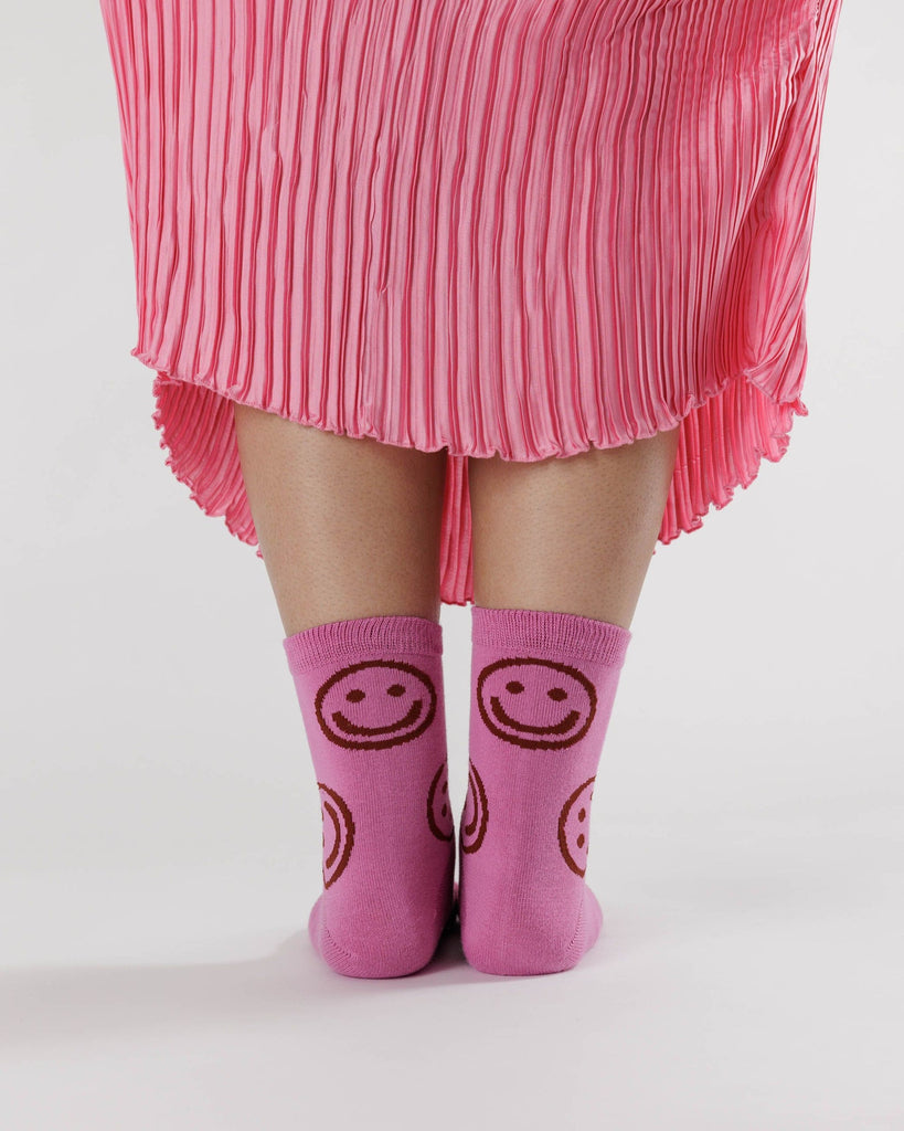 Baggu Crew Sock in Pink Happy