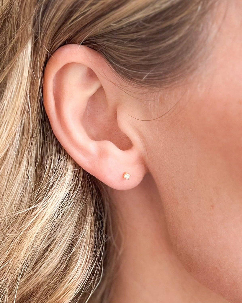 Tiny Cubic Zirconia Stud Earrings