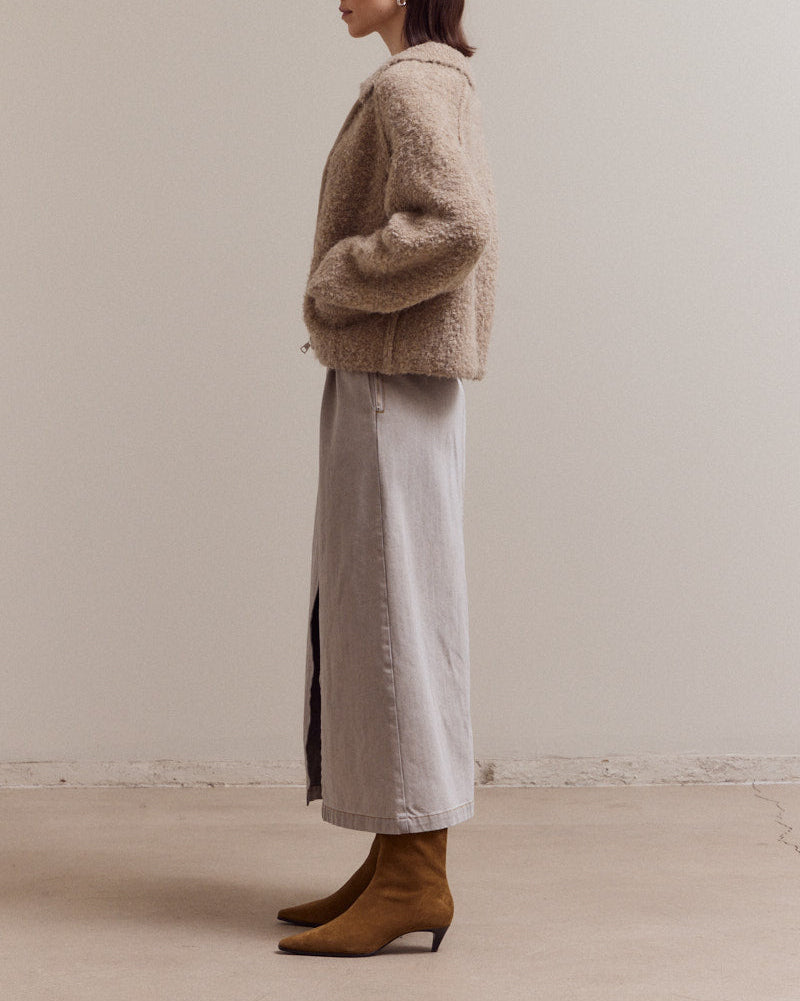 Maya Zip Up Jacket in Natural