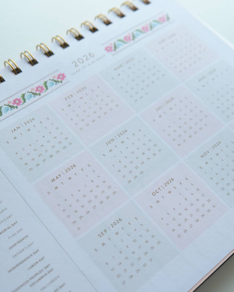 2026 Desktop Planner, Block Print Stripe