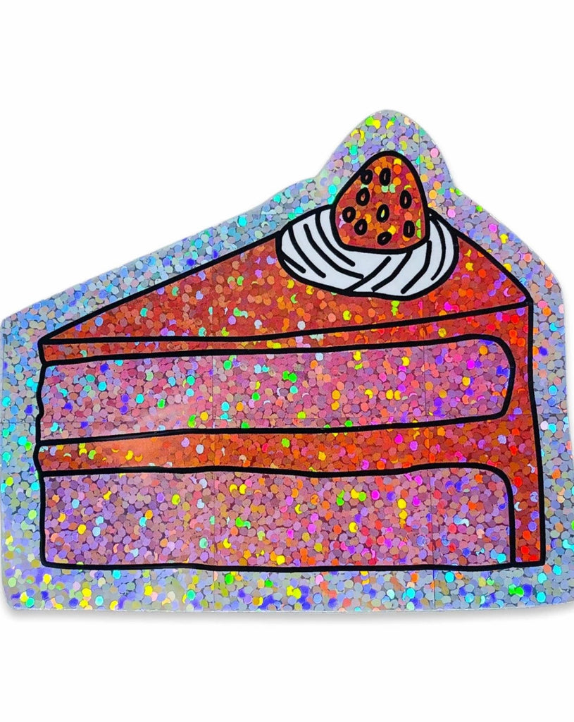 Glitter Cake Slice Sticker