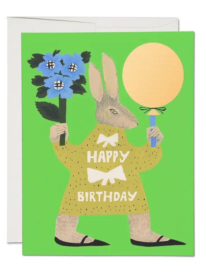 Party Rabbit Birthday Card