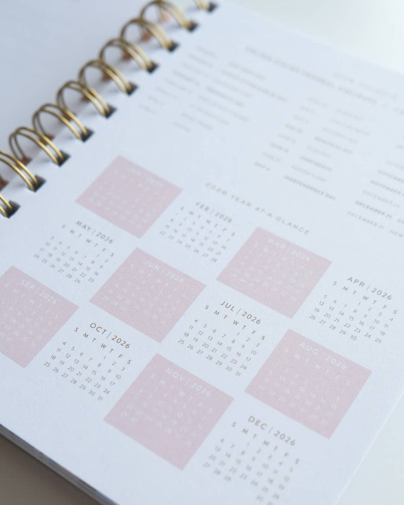 2026 Pocket Size Planner in Coral Floral
