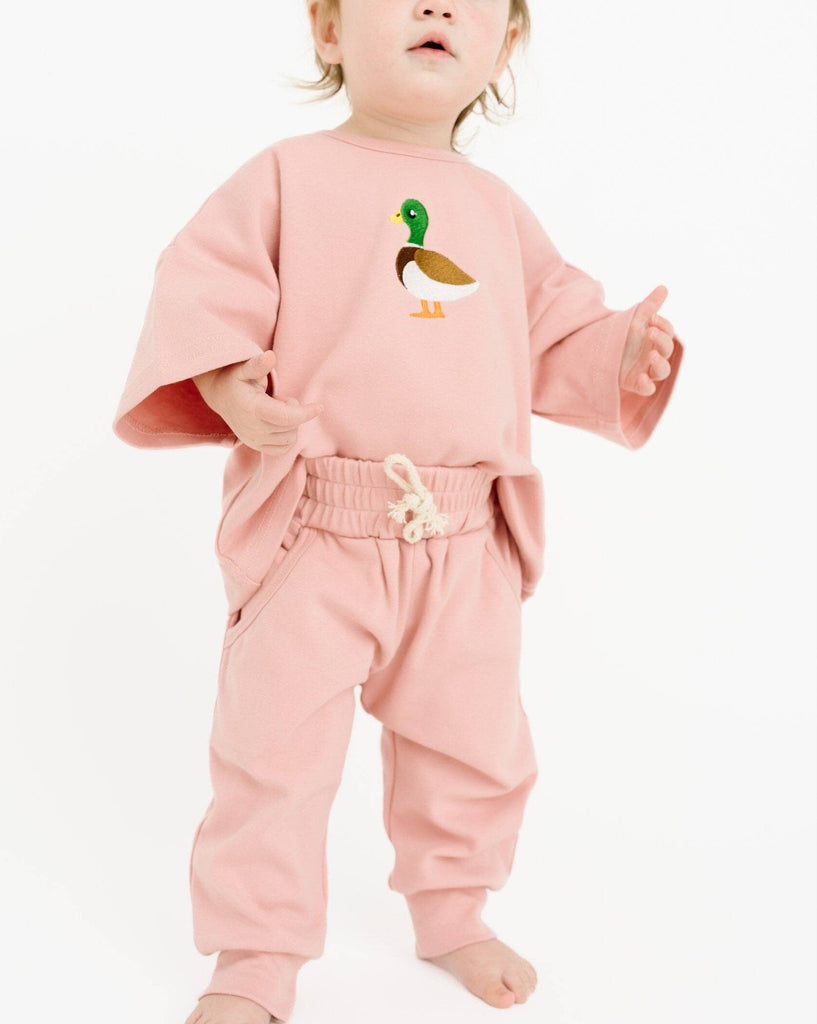 Pink Duck Embroidered Cozy Set