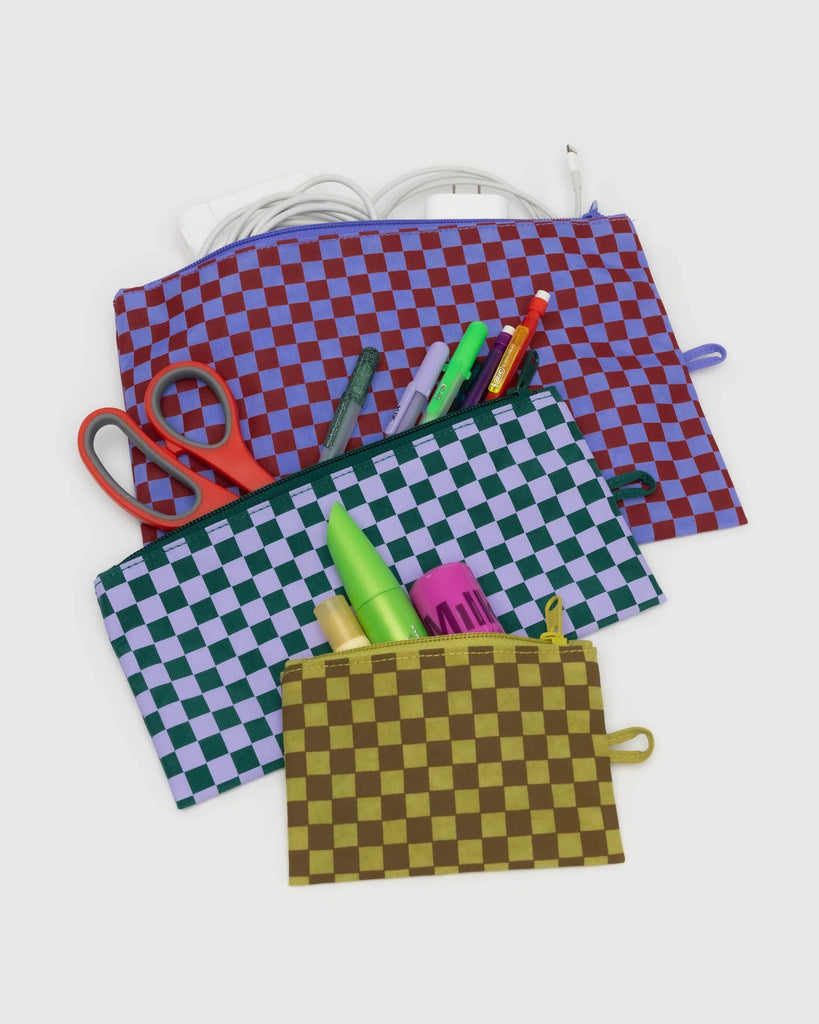 Flat Pouch Set in Jewel Checks