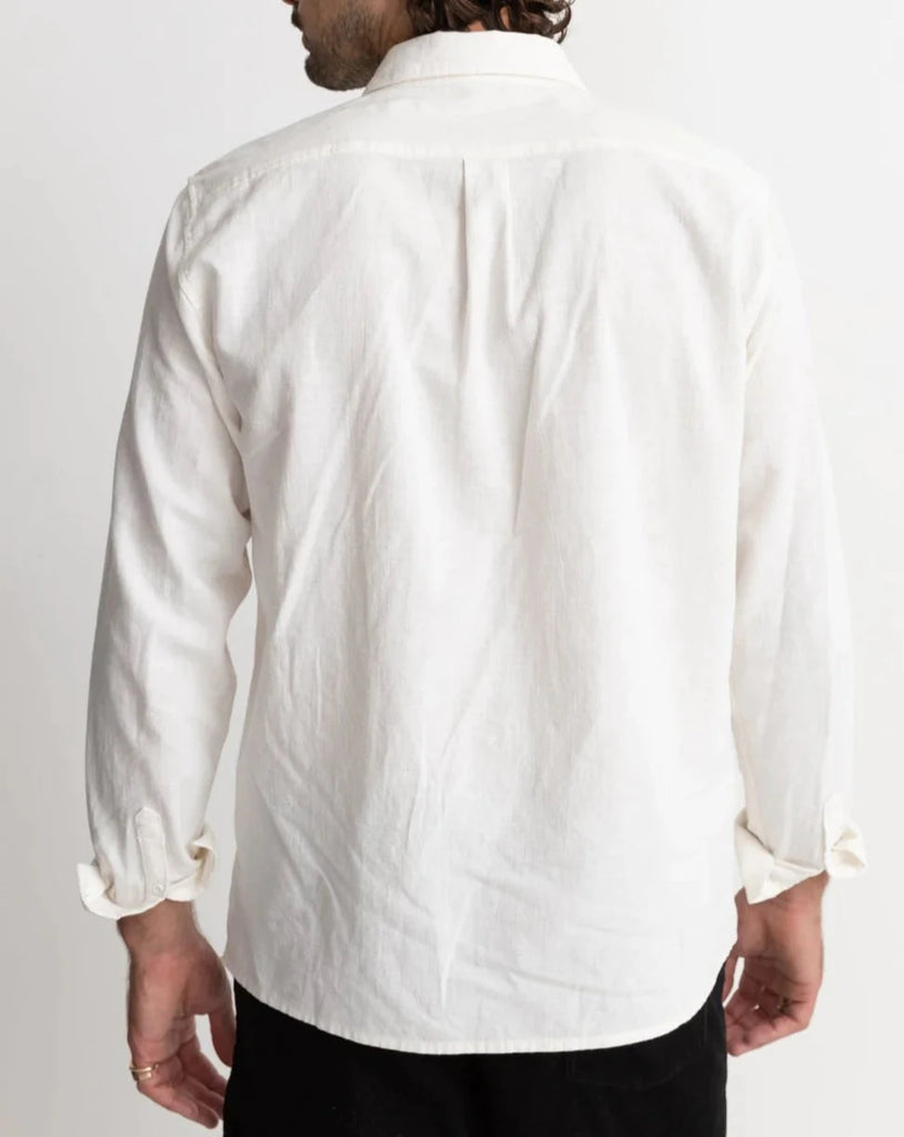 Classic Linen LS Shirt in White