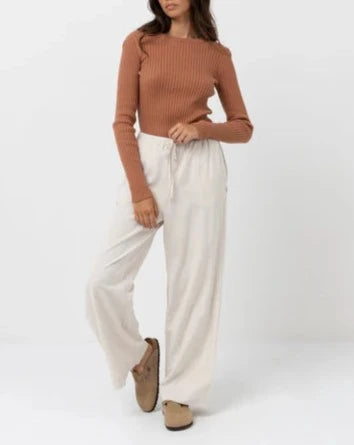 Classic Knit Long Sleeve Top in Cinnamon