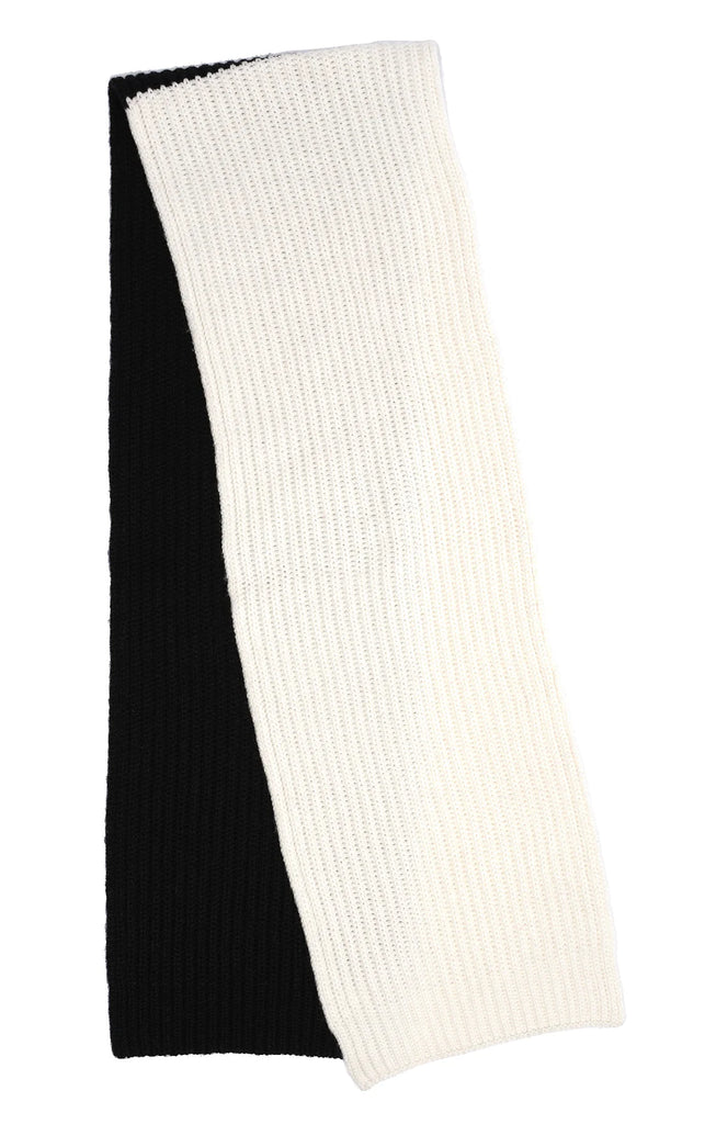 Colorblock Rib Scarf in Black/White
