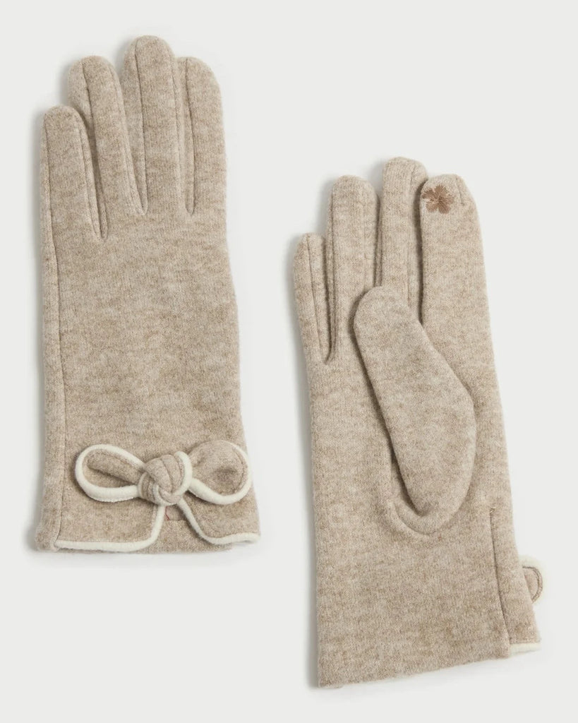 Piped Bow Trimmed Gloves