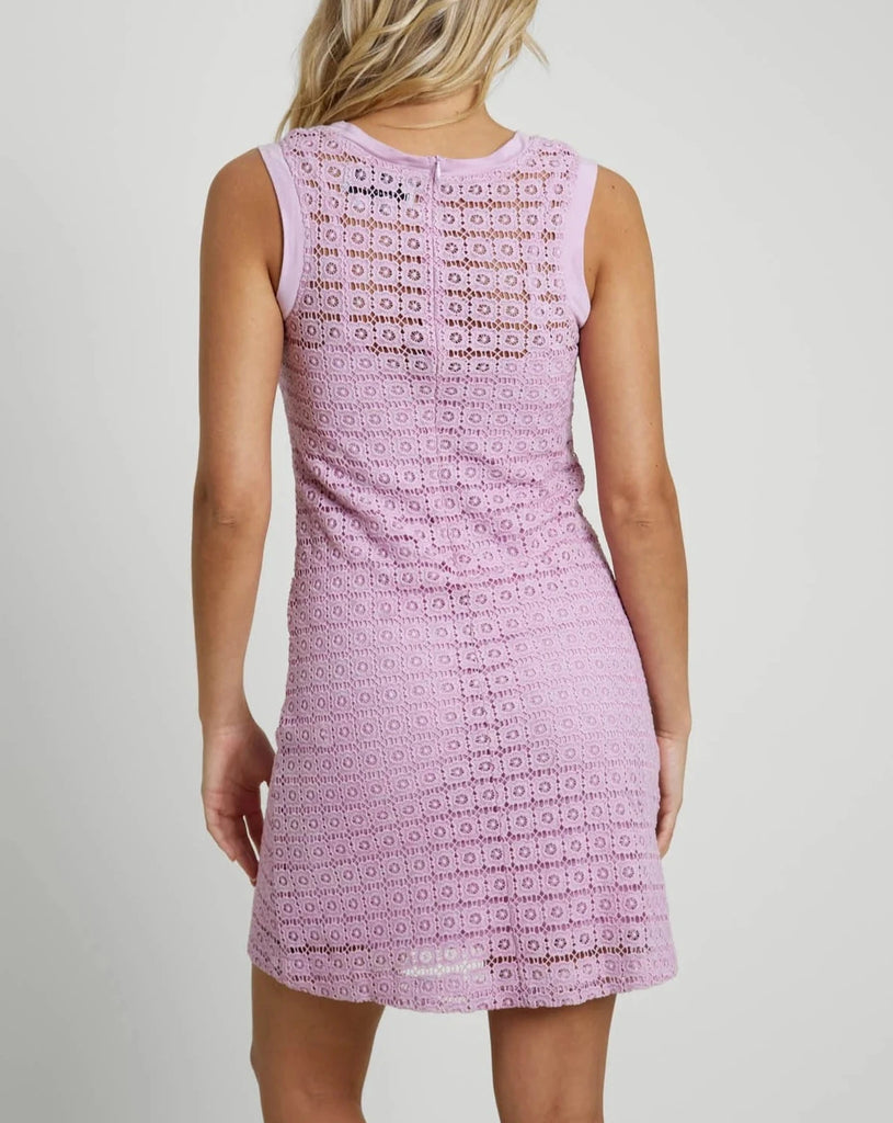 Cotia Crochet Mini Dress in Purple