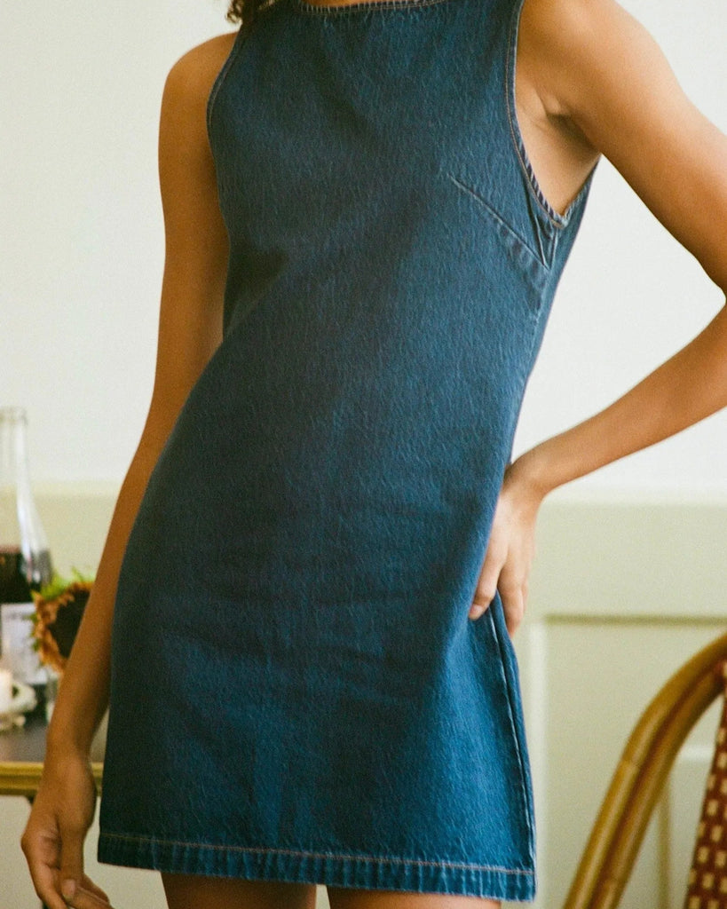 Shift Dress in Deep Blue