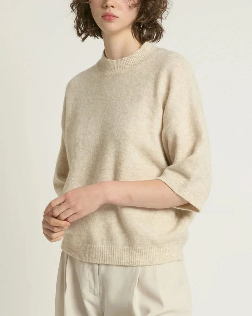 Martha Mockneck Sweater in Beige