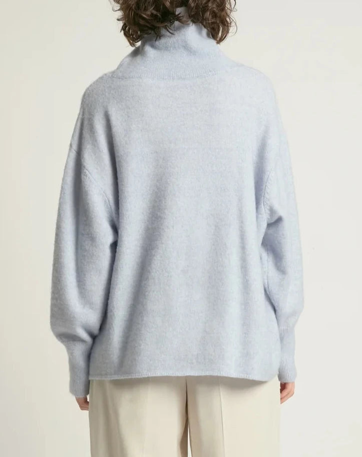 Slouchy Turtleneck in Baby Blue
