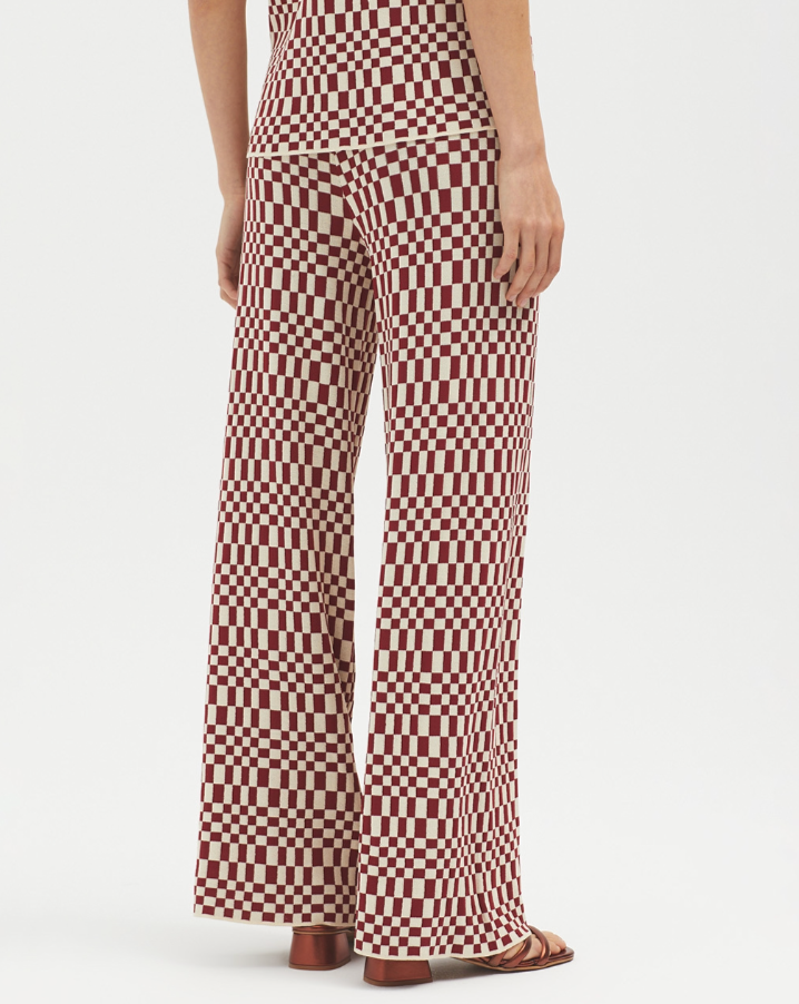 Checked Jacquard Pants in Cream