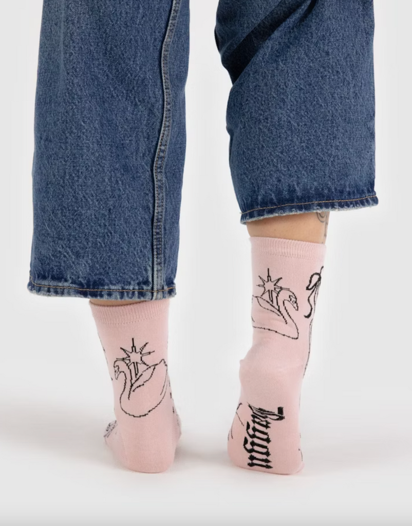 Baggu Crew Sock in Ballet Icons