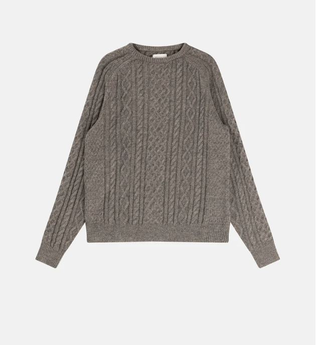 Mohair Fishermans Knit in Washed Black