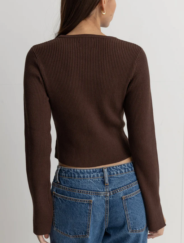 Noemie Knit Long Sleeve in Chocolate