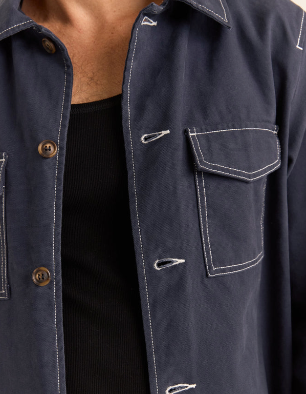 Canvas Overshirt in Indigo