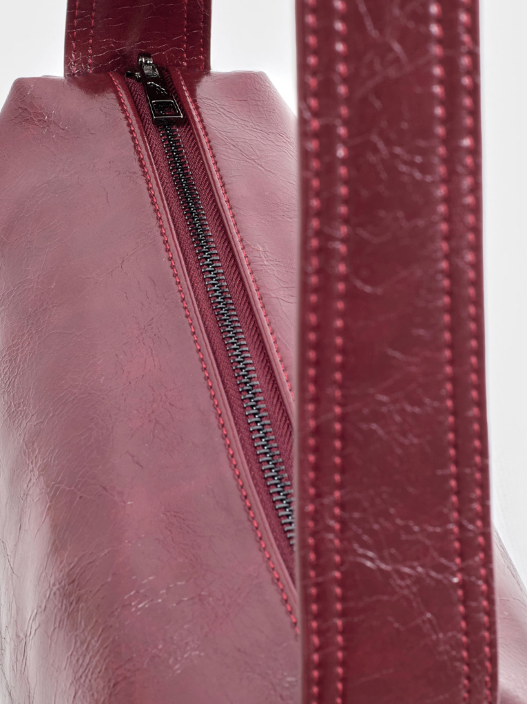 Ecoleather Side Detail Bag in Wine