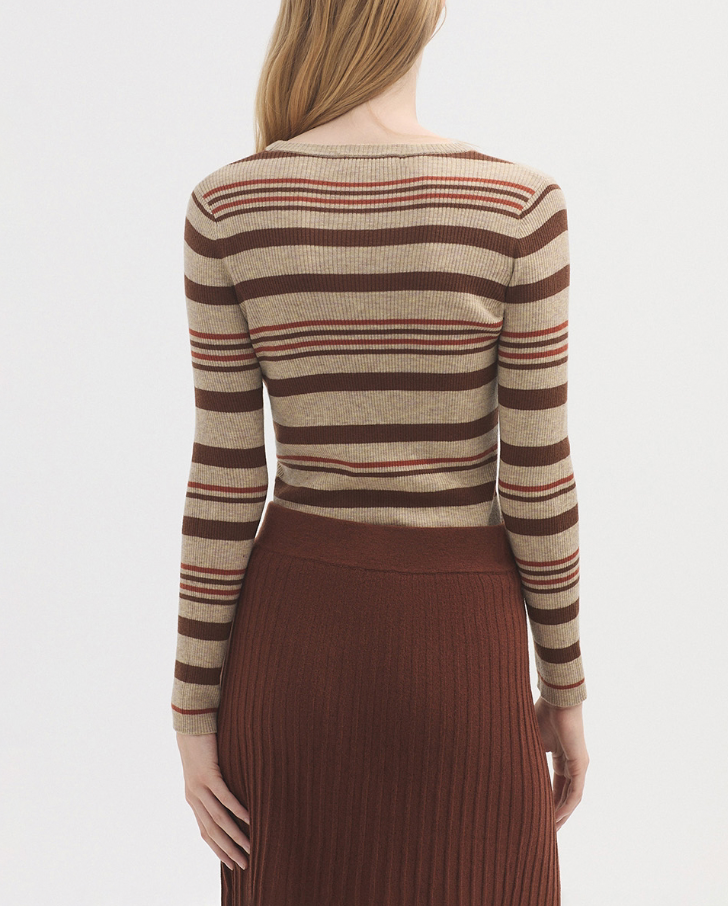 Striped Sweater in Tan Stripe