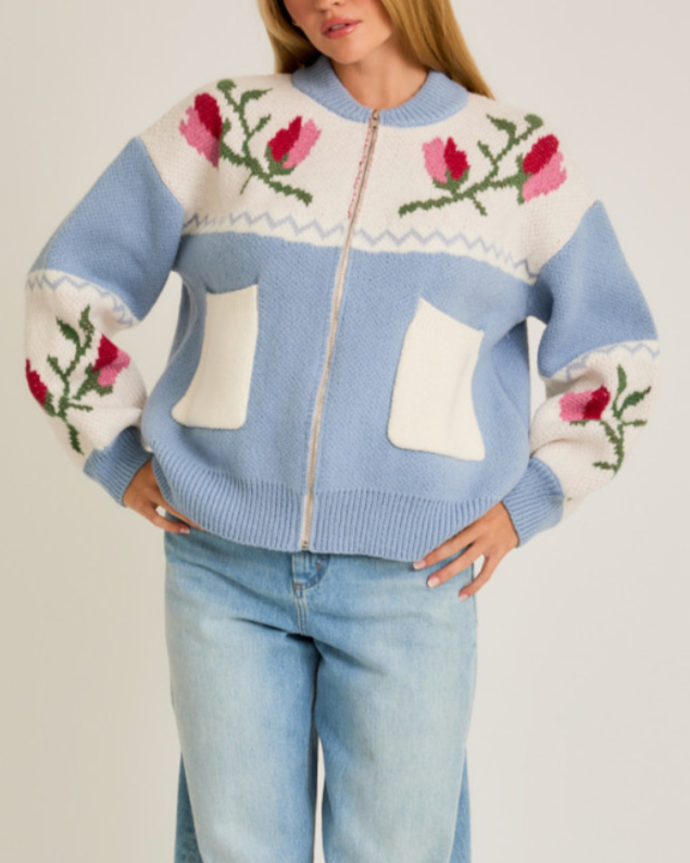 Bloom Zip Cardigan