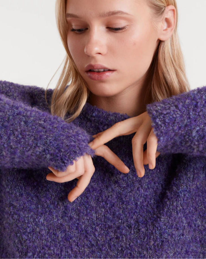 Chunky Knit Sweater in Purple