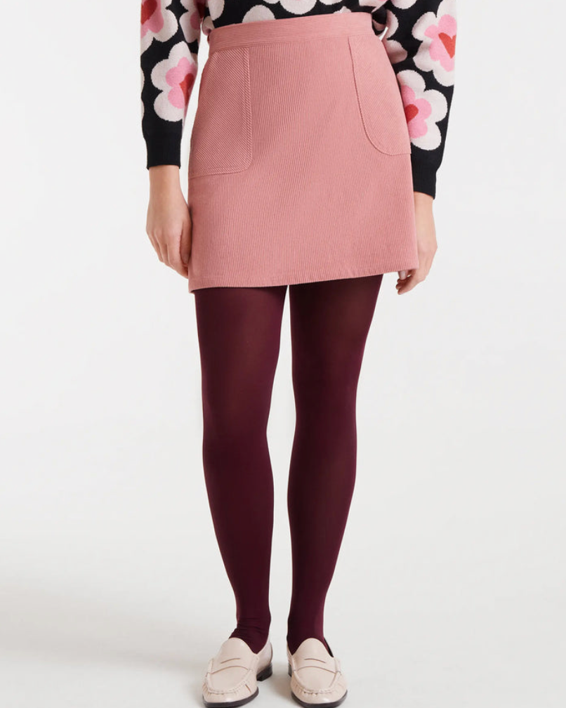 Alma Corduroy Skirt in Pink