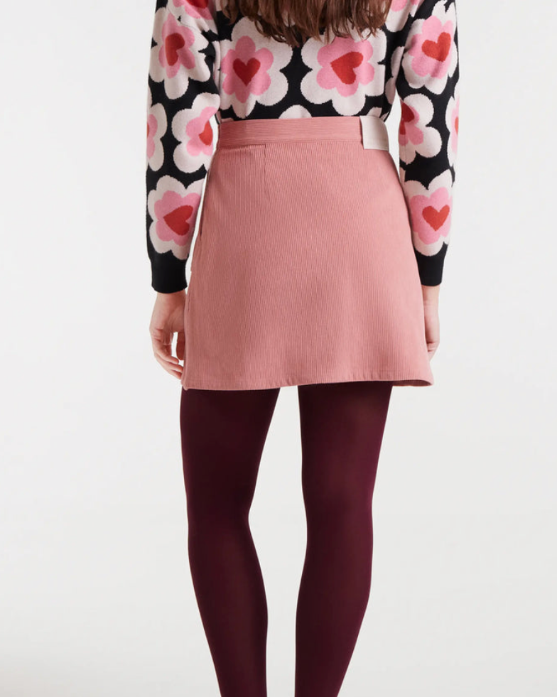 Alma Corduroy Skirt in Pink