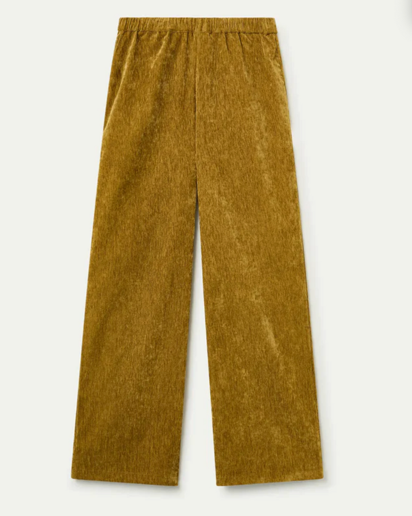 Chenille Trousers in Olive Green
