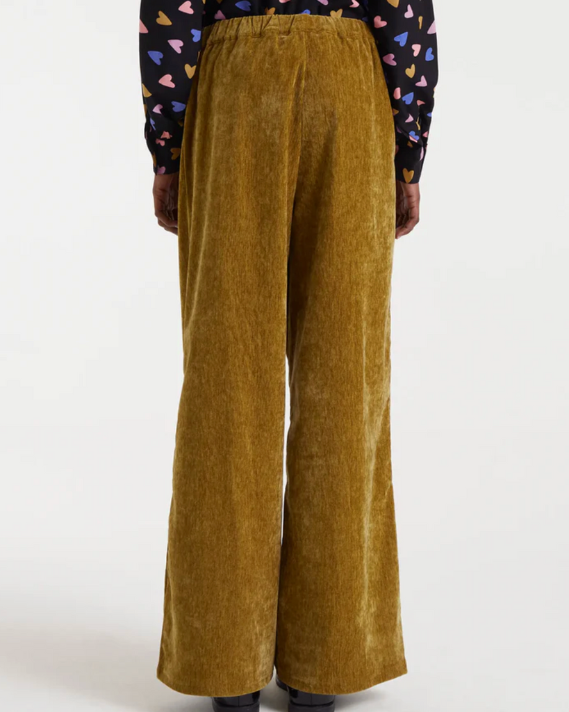 Chenille Trousers in Olive Green