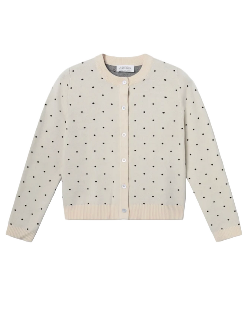 Polka Dot Cardigan in White