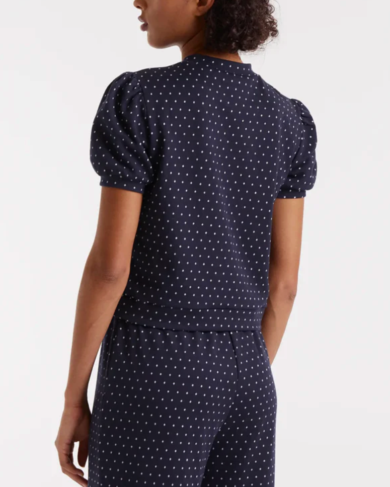 Super Mini Dots Top in Navy