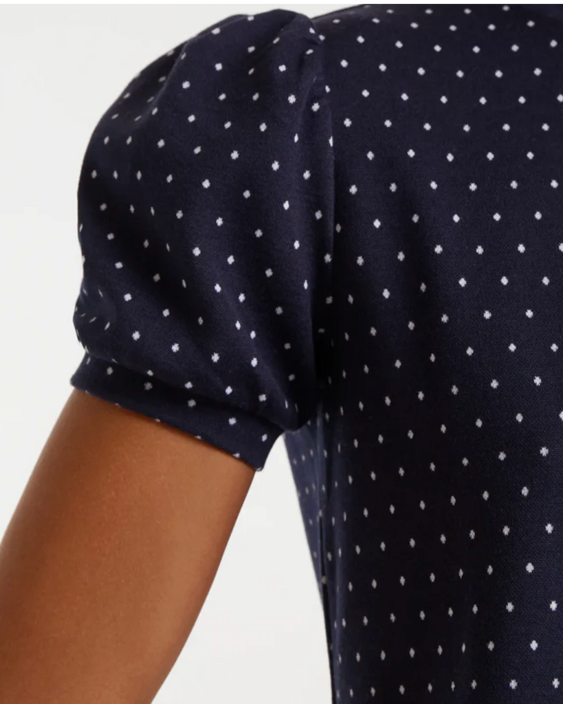 Super Mini Dots Top in Navy