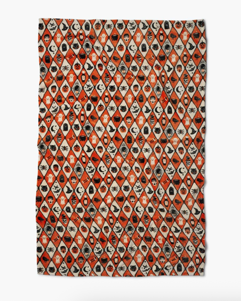 Halloween Argyle Fleece Blanket