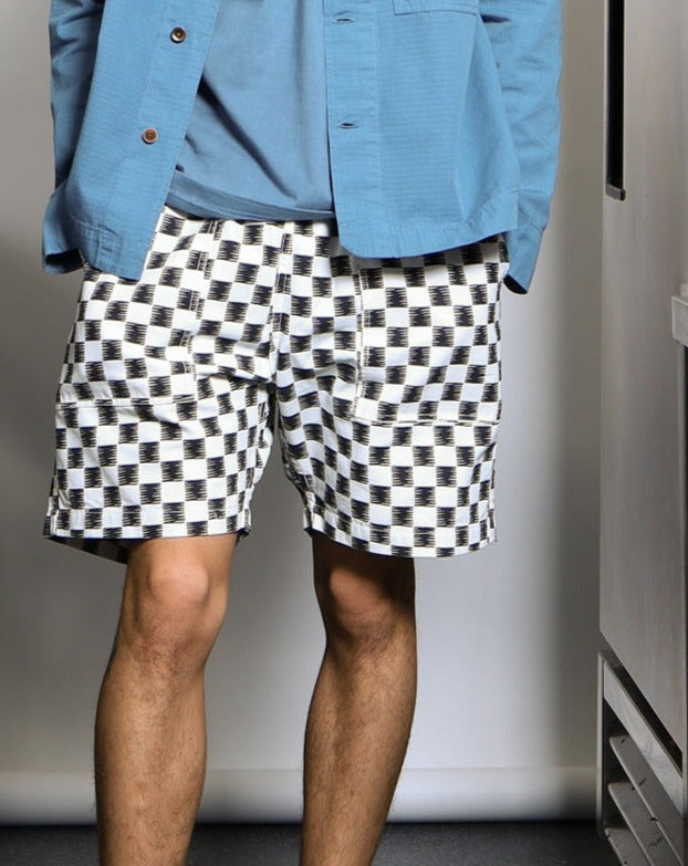 Canvas Chef Shorts in B/W Checker