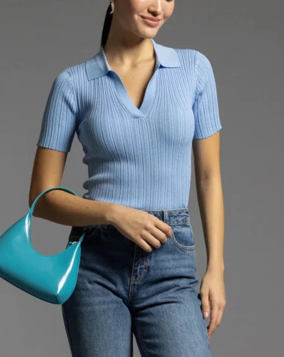 Courtney Top in Bright Blue