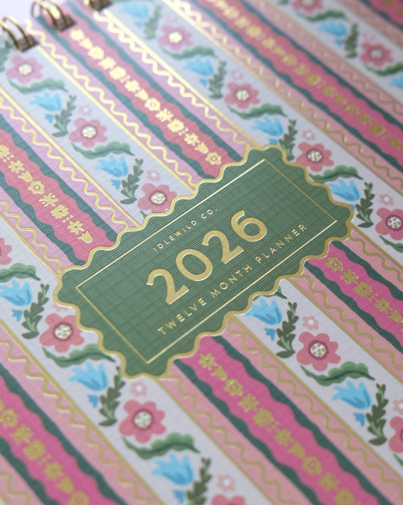 2026 Desktop Planner, Block Print Stripe