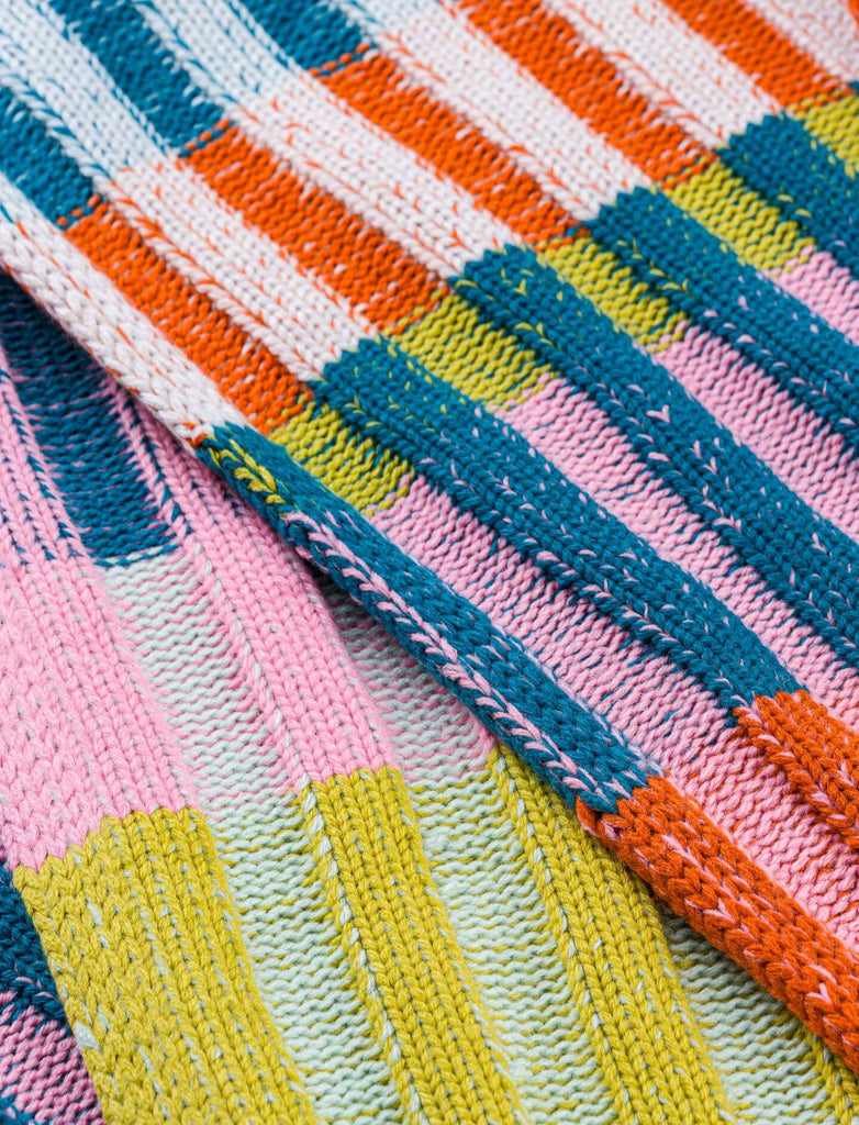 Mosaic Stripe Knit Scarf